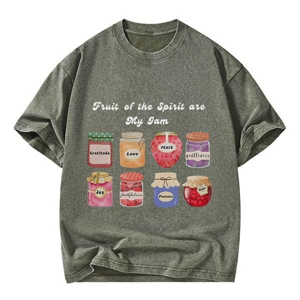 GC-WTSY067 Fruit Of The Spirit Are My Jam Christian Washed T-Shirt