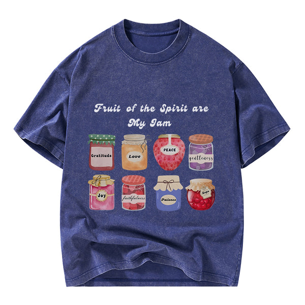 GC-WTSY067 Fruit Of The Spirit Are My Jam Christian Washed T-Shirt