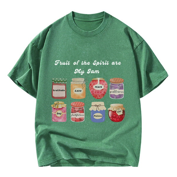 GC-WTSY067 Fruit Of The Spirit Are My Jam Christian Washed T-Shirt