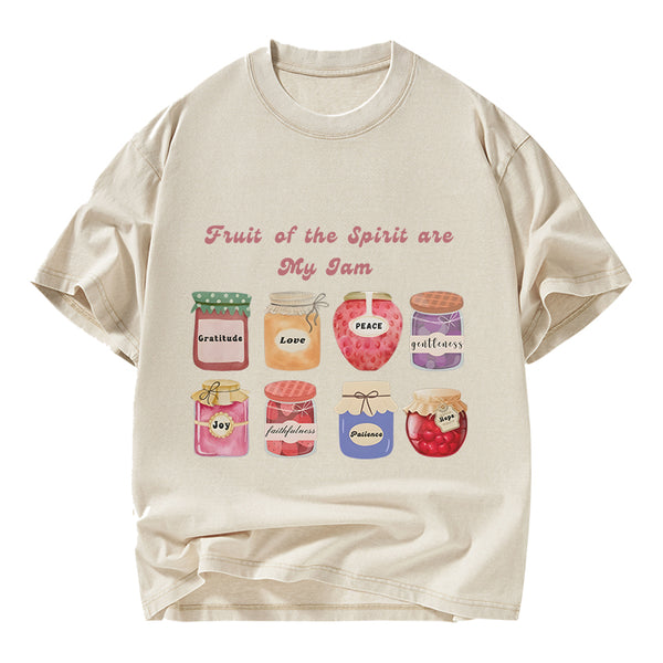 GC-WTSY067 Fruit Of The Spirit Are My Jam Christian Washed T-Shirt