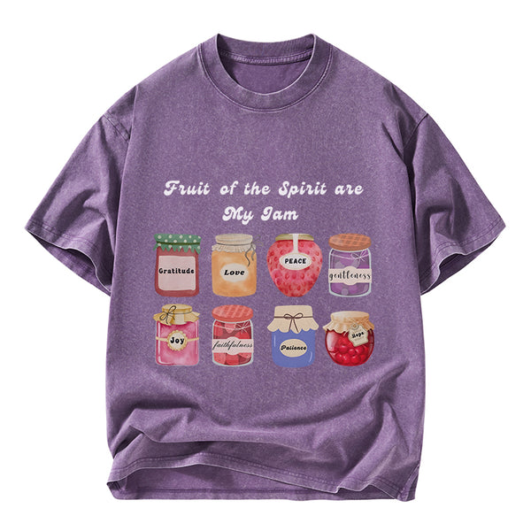 GC-WTSY067 Fruit Of The Spirit Are My Jam Christian Washed T-Shirt