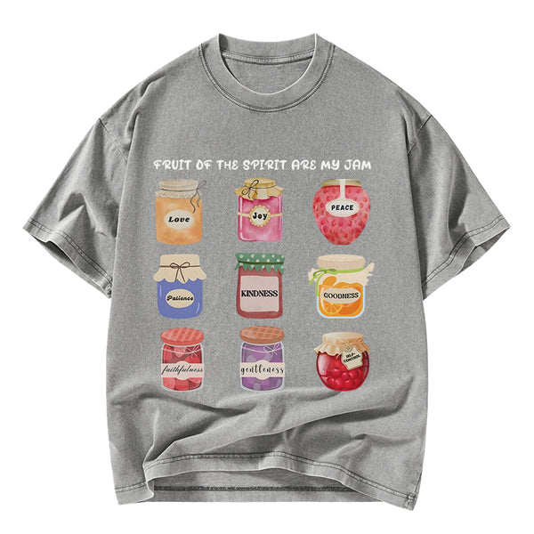 GC-WTSY089 Fruit Of The Spirit Are My Jam Christian Washed T-Shirt