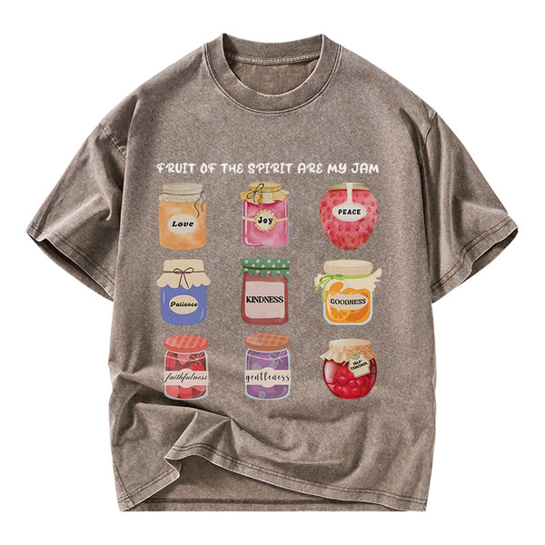 GC-WTSY089 Fruit Of The Spirit Are My Jam Christian Washed T-Shirt