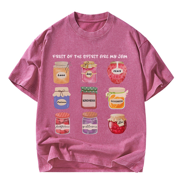 GC-WTSY089 Fruit Of The Spirit Are My Jam Christian Washed T-Shirt