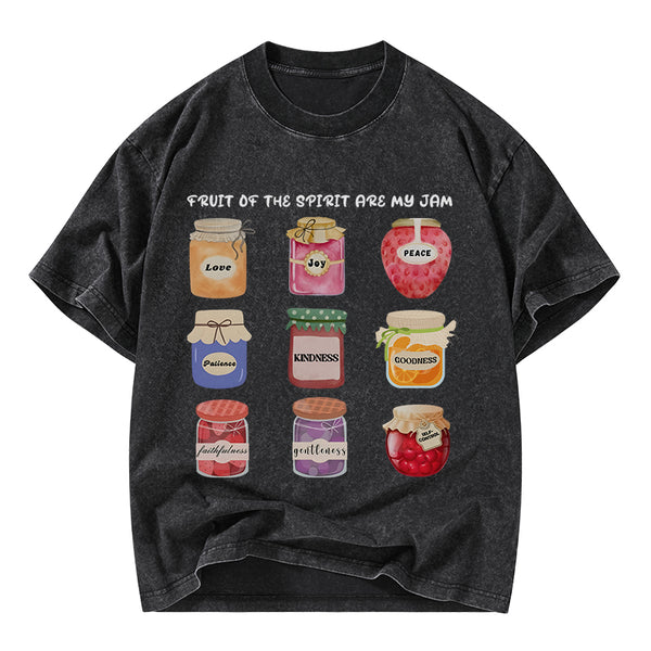 GC-WTSY089 Fruit Of The Spirit Are My Jam Christian Washed T-Shirt