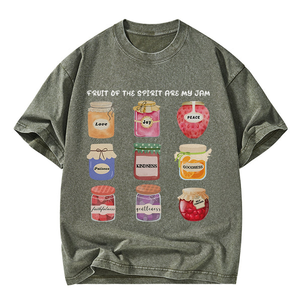 GC-WTSY089 Fruit Of The Spirit Are My Jam Christian Washed T-Shirt
