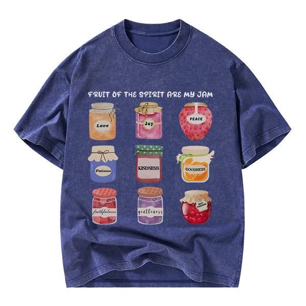 GC-WTSY089 Fruit Of The Spirit Are My Jam Christian Washed T-Shirt