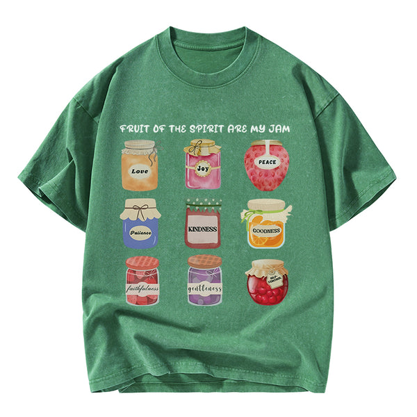 GC-WTSY089 Fruit Of The Spirit Are My Jam Christian Washed T-Shirt