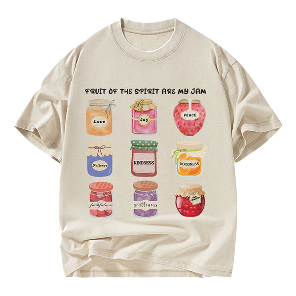 GC-WTSY089 Fruit Of The Spirit Are My Jam Christian Washed T-Shirt