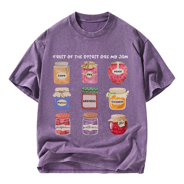 GC-WTSY089 Fruit Of The Spirit Are My Jam Christian Washed T-Shirt