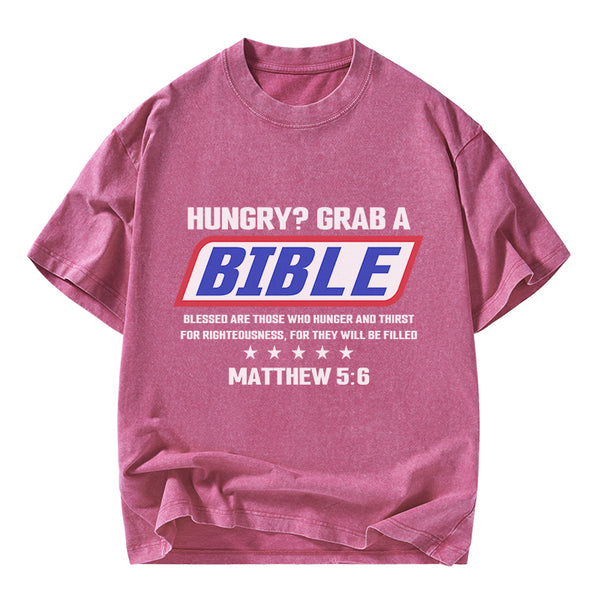 GC-WTSY127 Blessed Are Those Who Hunger And Thirst For Righteousness Christian Washed T-Shirt