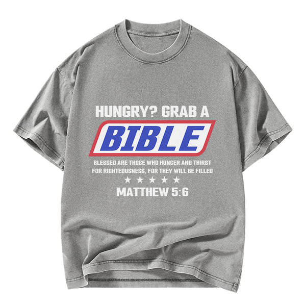 GC-WTSY127 Blessed Are Those Who Hunger And Thirst For Righteousness Christian Washed T-Shirt