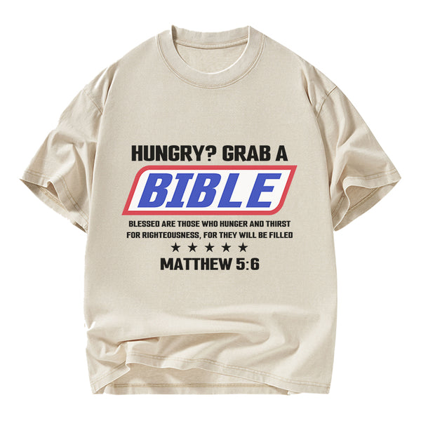 GC-WTSY127 Blessed Are Those Who Hunger And Thirst For Righteousness Christian Washed T-Shirt