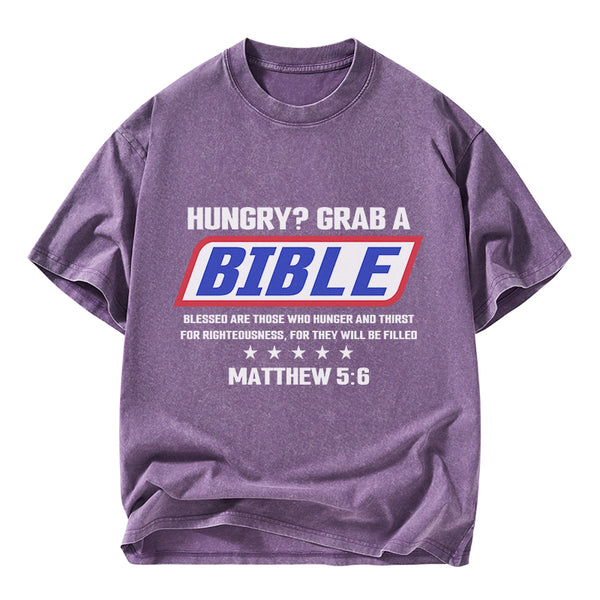 GC-WTSY127 Blessed Are Those Who Hunger And Thirst For Righteousness Christian Washed T-Shirt
