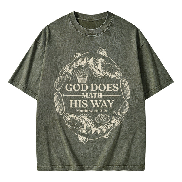 God Does Math His Way Christian Washed T-Shirt