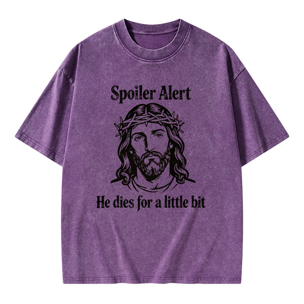 Spoil Alert He Dies For A Little Bit Christian Washed T-Shirt