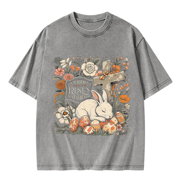 He Is Not Here Christian Washed T-Shirt
