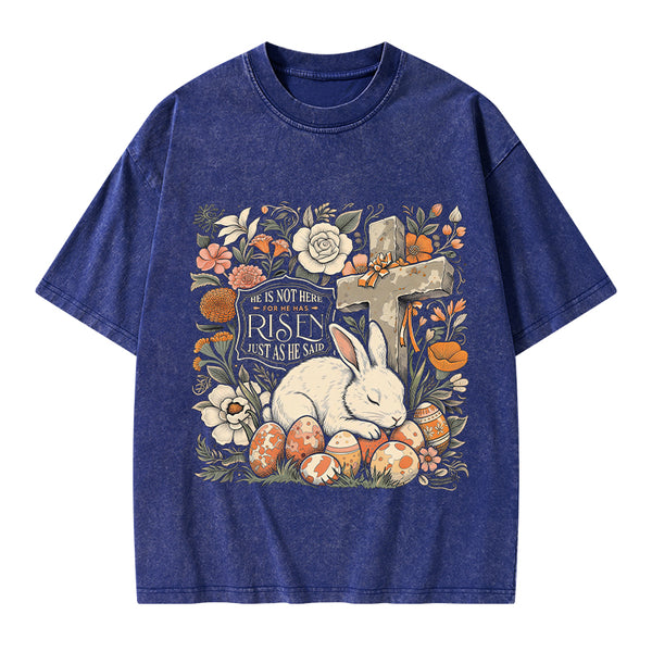 He Is Not Here Christian Washed T-Shirt