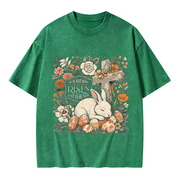 He Is Not Here Christian Washed T-Shirt