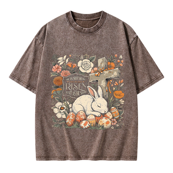 He Is Not Here Christian Washed T-Shirt