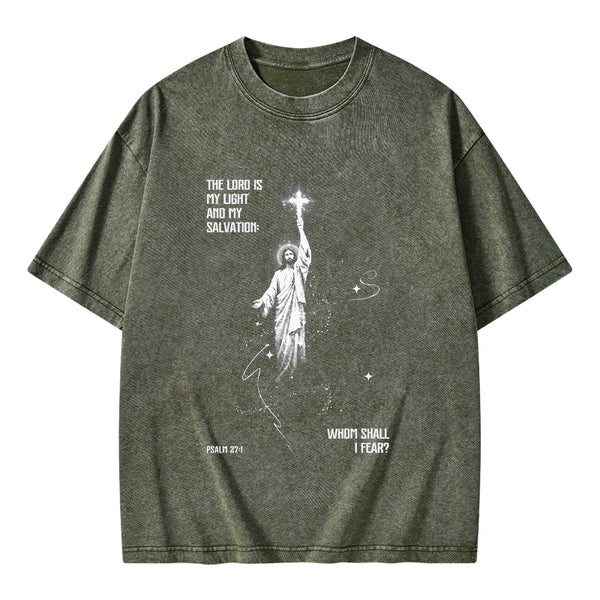 The Lord Is My Light Christian Washed T-Shirt