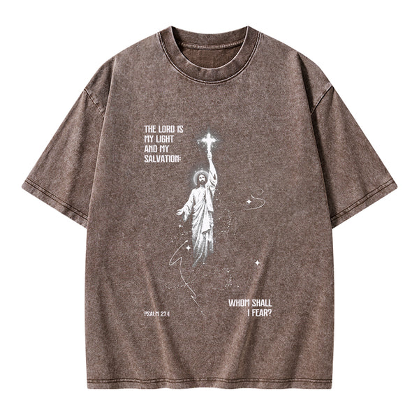 The Lord Is My Light Christian Washed T-Shirt