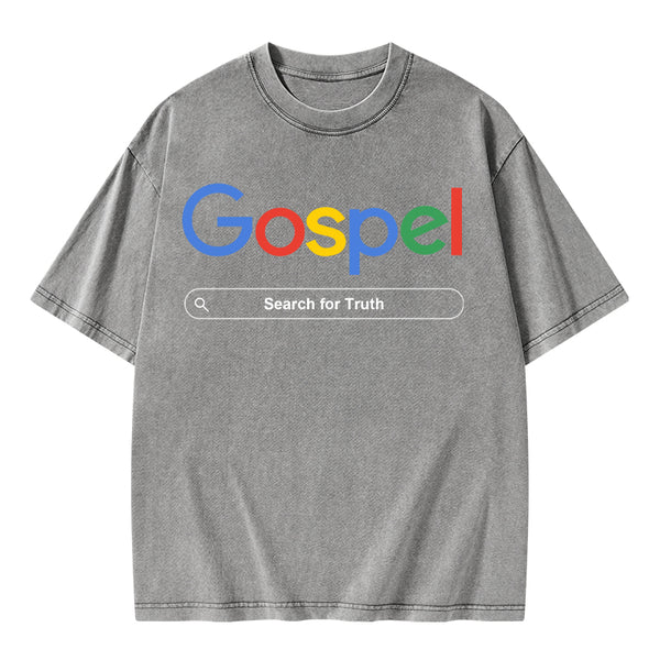 Gospel Search For Truth Christian Washed T-Shirt