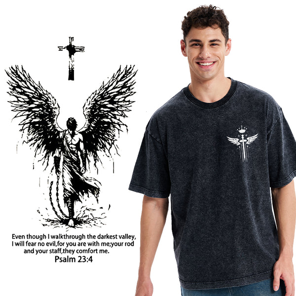 I Will Fear No Evil Christian Washed T-Shirt
