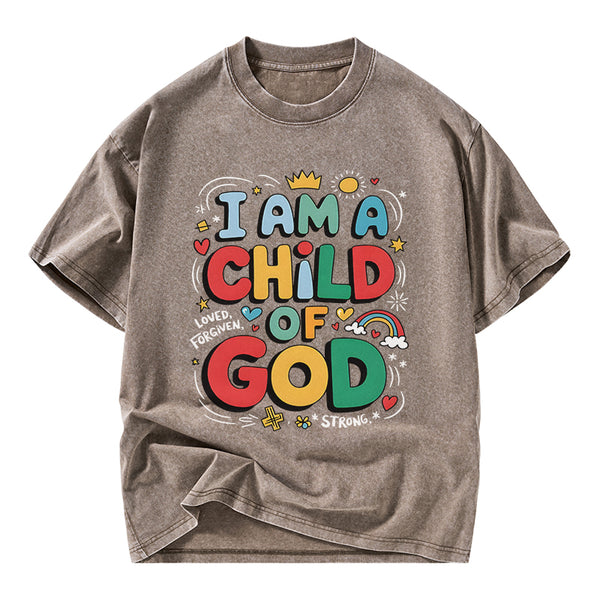 I'm A Child Of God Christian Washed T-Shirt