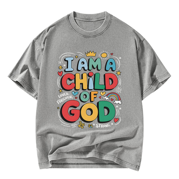 I'm A Child Of God Christian Washed T-Shirt