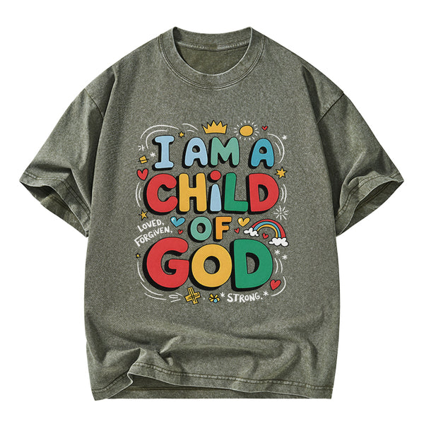 I'm A Child Of God Christian Washed T-Shirt