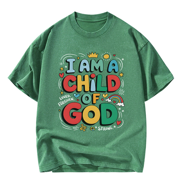 I'm A Child Of God Christian Washed T-Shirt