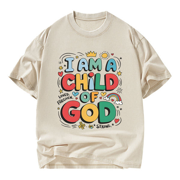 I'm A Child Of God Christian Washed T-Shirt