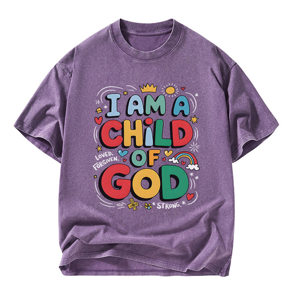 I'm A Child Of God Christian Washed T-Shirt