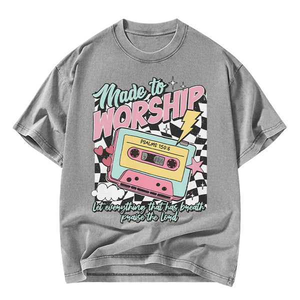 Made To Worship Christian Washed T-Shirt