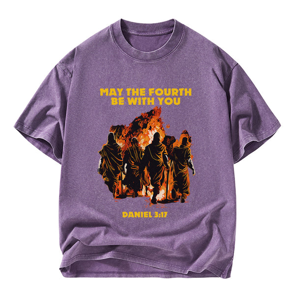 May The Fourth Be With You Christian Washed T-Shirt