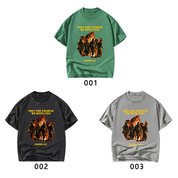 May The Fourth Be With You Christian Washed T-Shirt