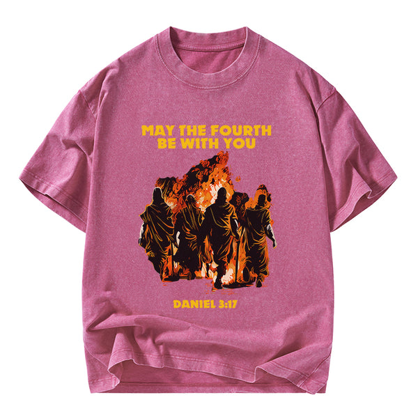 May The Fourth Be With You Christian Washed T-Shirt