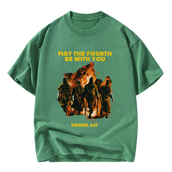 May The Fourth Be With You Christian Washed T-Shirt