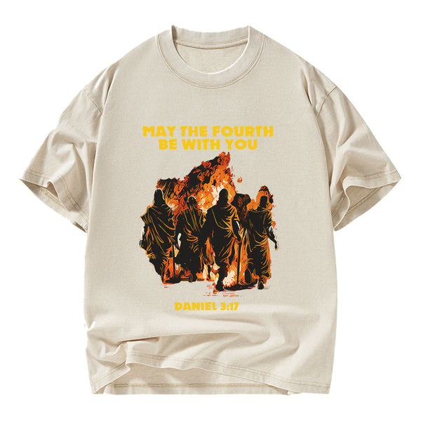 May The Fourth Be With You Christian Washed T-Shirt