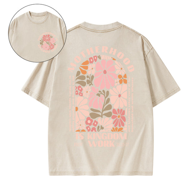 Motherhood Is Kingdom Work Christian Washed T-Shirt