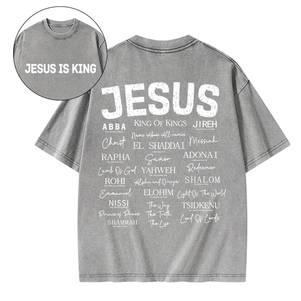 Names Of Jesus Christian Washed T-Shirt