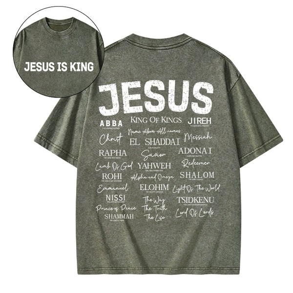 Names Of Jesus Christian Washed T-Shirt