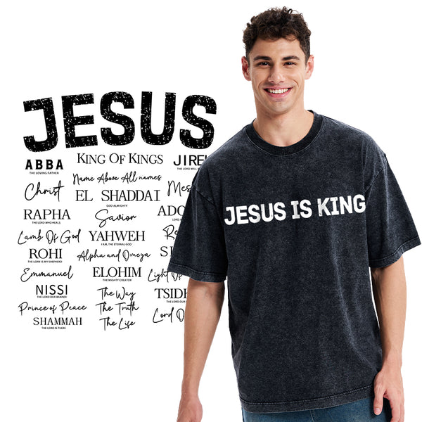 Names Of Jesus Christian Washed T-Shirt