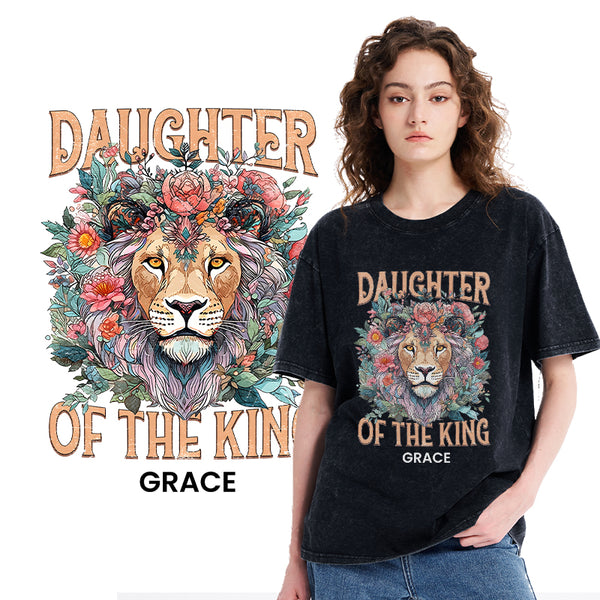 Personalized Daughter Of The King Christian Washed T-Shirt