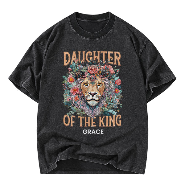 Personalized Daughter Of The King Christian Washed T-Shirt