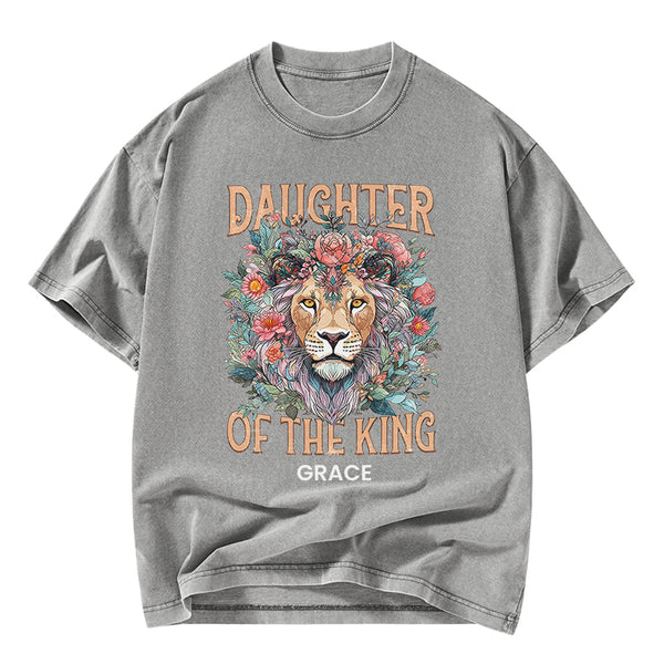Personalized Daughter Of The King Christian Washed T-Shirt