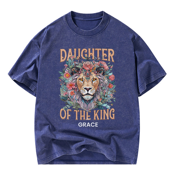 Personalized Daughter Of The King Christian Washed T-Shirt