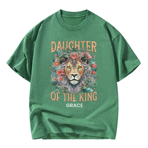 Personalized Daughter Of The King Christian Washed T-Shirt