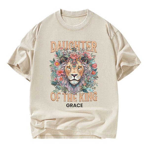 Personalized Daughter Of The King Christian Washed T-Shirt